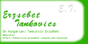 erzsebet tankovics business card