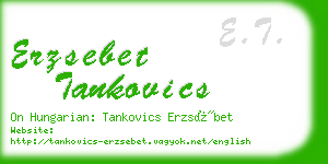 erzsebet tankovics business card